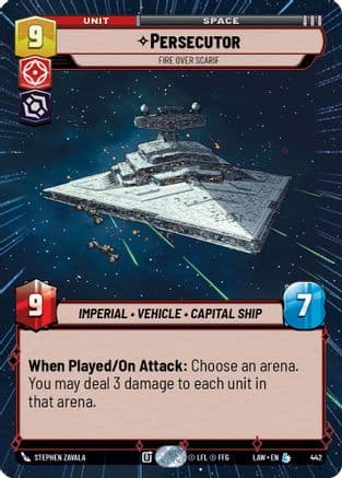 Persecutor - Fire Over Scarif (Hyperspace) — A Lawless Time Star Wars: Unlimited card by Stephen Zavala