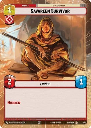 Savareen Survivor (Hyperspace) — A Lawless Time Star Wars: Unlimited card by Mali Vasanserekul