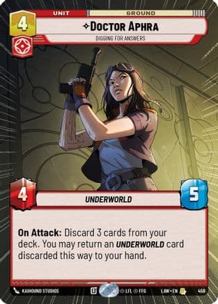 Doctor Aphra - Digging for Answers (Hyperspace) — A Lawless Time Star Wars: Unlimited card by Kaihound Studios