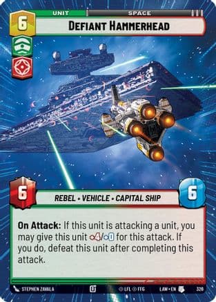 Defiant Hammerhead (Hyperspace) — A Lawless Time Star Wars: Unlimited card by Stephen Zavala