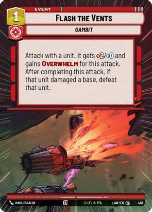 Flash the Vents (Hyperspace) — A Lawless Time Star Wars: Unlimited card by Marc Escachx