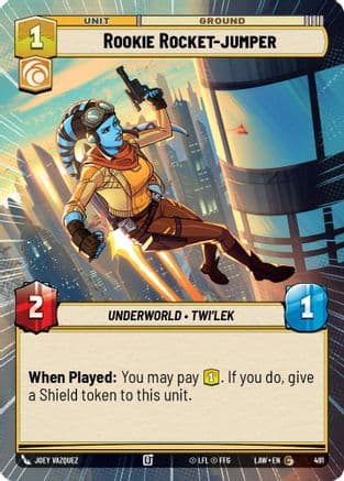 Rookie Rocket-jumper (Hyperspace) — A Lawless Time Star Wars: Unlimited card by Joey Vazquez