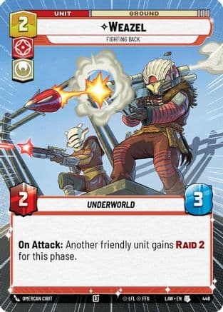Weazel - Fighting Back (Hyperspace) — A Lawless Time Star Wars: Unlimited card by Omercan Cirit