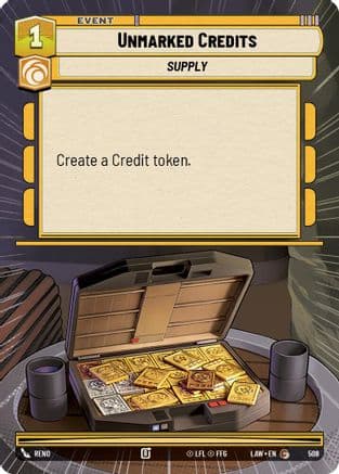 Unmarked Credits (Hyperspace) — A Lawless Time Star Wars: Unlimited card by Reno