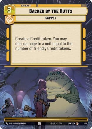 Backed by the Hutts (Hyperspace) — A Lawless Time Star Wars: Unlimited card by Alejandro Mirabal