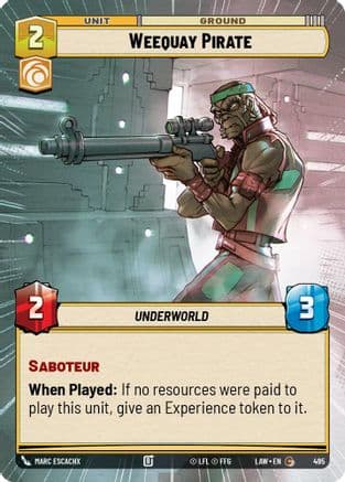 Weequay Pirate (Hyperspace) — A Lawless Time Star Wars: Unlimited card by Marc Escachx