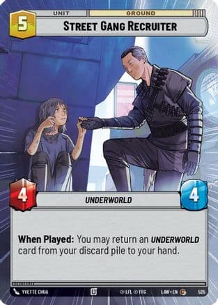 Street Gang Recruiter (Hyperspace) — A Lawless Time Star Wars: Unlimited card by Yvette Chua