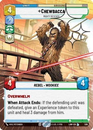 Chewbacca - Mighty Rescuer (Hyperspace Foil) — A Lawless Time Star Wars: Unlimited card by Kyle Petchock