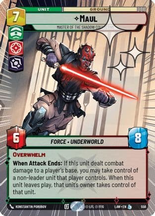 Maul - Master of the Shadow Collective (Hyperspace Foil) — A Lawless Time Star Wars: Unlimited card by Konstantin Porubov