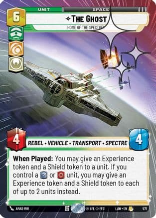 The Ghost - Home of the Spectres (Hyperspace Foil) — A Lawless Time Star Wars: Unlimited card by Amad Mir