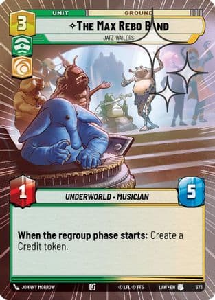 The Max Rebo Band - Jatz-Wailers (Hyperspace Foil) — A Lawless Time Star Wars: Unlimited card by Johnny Morrow