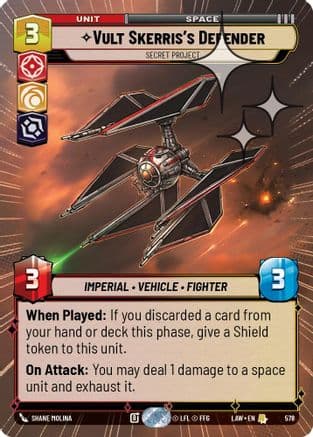 Vult Skerris's Defender - Secret Project (Hyperspace Foil) — A Lawless Time Star Wars: Unlimited card by Shane Molina