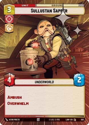 Sullustan Sapper (Hyperspace Foil) — A Lawless Time Star Wars: Unlimited card by Aitor Prieto