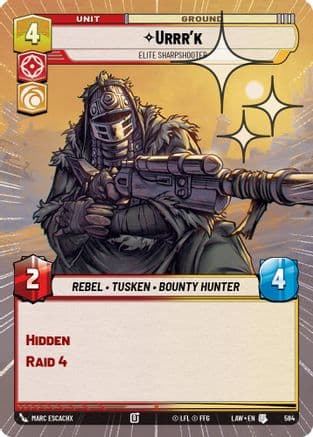 Urrr'k - Elite Sharpshooter (Hyperspace Foil) — A Lawless Time Star Wars: Unlimited card by Marc Escachx