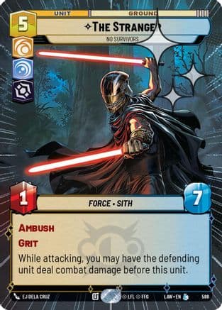 The Stranger - No Survivors (Hyperspace Foil) — A Lawless Time Star Wars: Unlimited card by EJ Dela Cruz