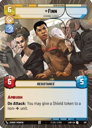 Finn - Looking Closer (Hyperspace Foil) — A Lawless Time Star Wars: Unlimited card by Johnny Morrow