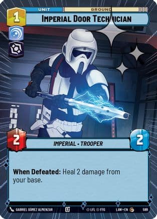 Imperial Door Technician (Hyperspace Foil) — A Lawless Time Star Wars: Unlimited card by Gabriel Gómez Almenzar