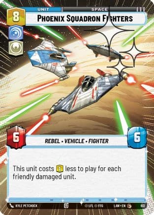Phoenix Squadron Fighters (Hyperspace Foil) — A Lawless Time Star Wars: Unlimited card by Kyle Petchock