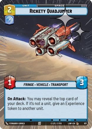 Rickety Quadjumper (Hyperspace Foil) — A Lawless Time Star Wars: Unlimited card by Fernando Correa