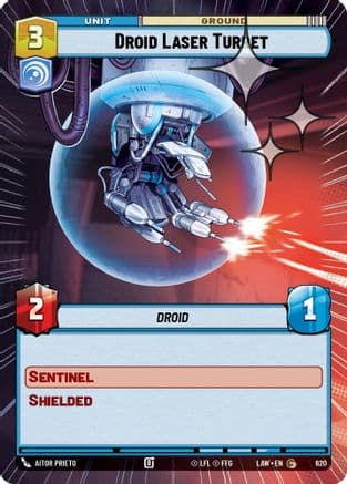 Droid Laser Turret (Hyperspace Foil) — A Lawless Time Star Wars: Unlimited card by Aitor Prieto