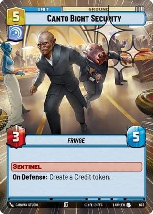 Canto Bight Security (Hyperspace Foil) — A Lawless Time Star Wars: Unlimited card by Caravan Studio