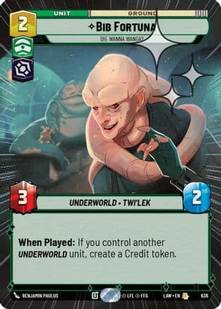 Bib Fortuna - Die Wanna Wanga? (Hyperspace Foil) — A Lawless Time Star Wars: Unlimited card by Benjamin Paulus