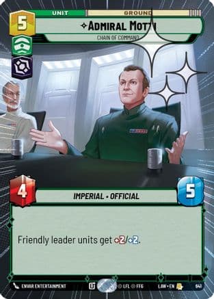 Admiral Motti - Chain of Command (Hyperspace Foil) — A Lawless Time Star Wars: Unlimited card by Envar Entertainment