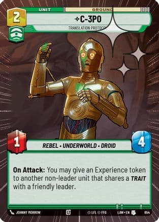 C-3PO - Translation Protocol (Hyperspace Foil) — A Lawless Time Star Wars: Unlimited card by Johnny Morrow