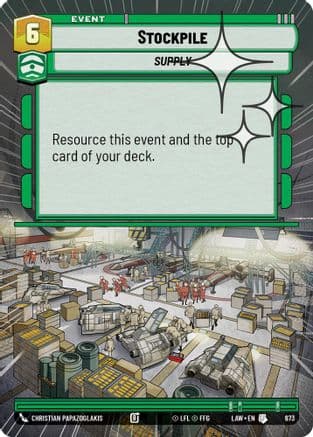 Stockpile (Hyperspace Foil) — A Lawless Time Star Wars: Unlimited card by Christian Papazoglakis