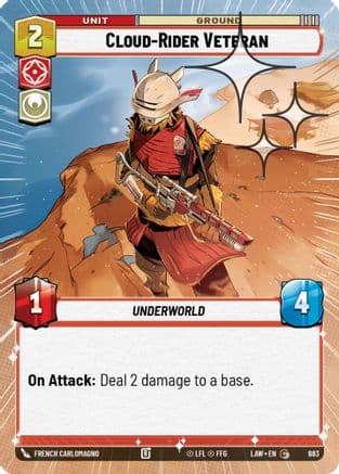 Cloud-Rider Veteran (Hyperspace Foil) — A Lawless Time Star Wars: Unlimited card by French Carlomagno