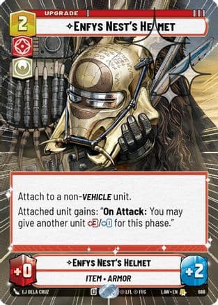 Enfys Nest's Helmet (Hyperspace Foil) — A Lawless Time Star Wars: Unlimited card by EJ Dela Cruz