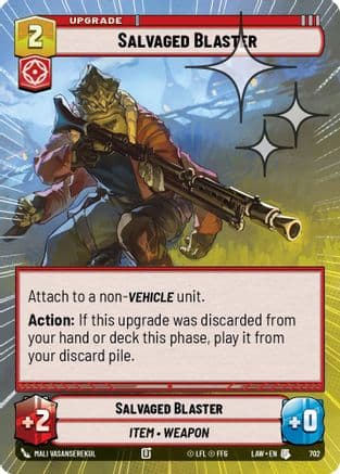 Salvaged Blaster (Hyperspace Foil) — A Lawless Time Star Wars: Unlimited card by Mali Vasanserekul