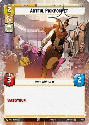 Artful Pickpocket (Hyperspace Foil) — A Lawless Time Star Wars: Unlimited card by Miki Montlló