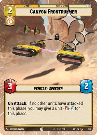 Canyon Frontrunner (Hyperspace Foil) — A Lawless Time Star Wars: Unlimited card by Stephen Zavala