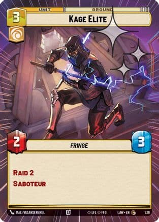 Kage Elite (Hyperspace Foil) — A Lawless Time Star Wars: Unlimited card by Mali Vasanserekul