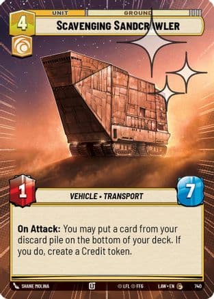 Scavenging Sandcrawler (Hyperspace Foil) — A Lawless Time Star Wars: Unlimited card by Shane Molina