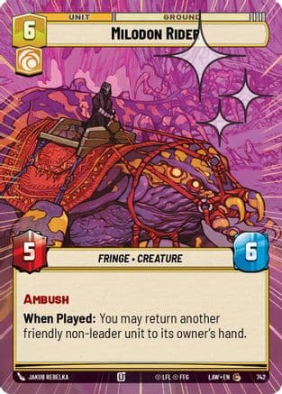 Milodon Rider (Hyperspace Foil) — A Lawless Time Star Wars: Unlimited card by Jakub Rebelka