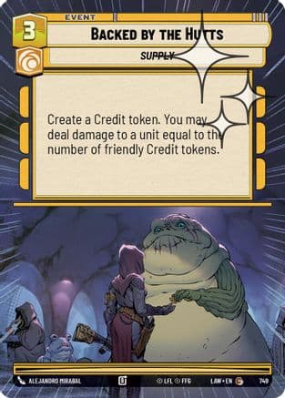 Backed by the Hutts (Hyperspace Foil) — A Lawless Time Star Wars: Unlimited card by Alejandro Mirabal
