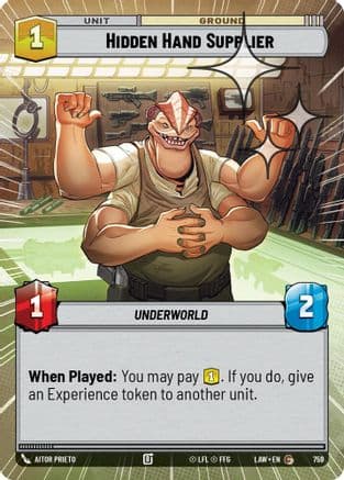 Hidden Hand Supplier (Hyperspace Foil) — A Lawless Time Star Wars: Unlimited card by Aitor Prieto