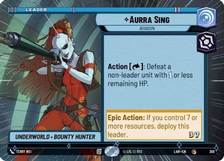 Aurra Sing - Assassin (Hyperspace) — A Lawless Time Star Wars: Unlimited card by Terry Wei