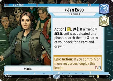 Jyn Erso - Time to Fight (Hyperspace) — A Lawless Time Star Wars: Unlimited card by Reno