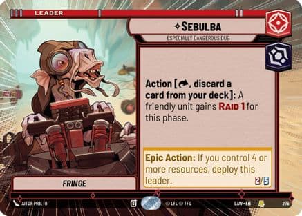 Sebulba - Especially Dangerous Dug (Hyperspace) — A Lawless Time Star Wars: Unlimited card by Aitor Prieto