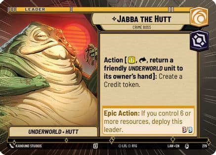 Jabba the Hutt - Crime Boss (Hyperspace) — A Lawless Time Star Wars: Unlimited card by Kaihound Studios