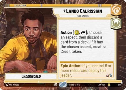 Lando Calrissian - Full Sabacc (Hyperspace) — A Lawless Time Star Wars: Unlimited card by Afif Khaled
