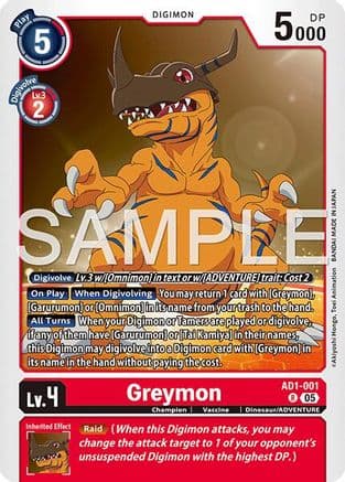 Greymon - AD1-001 — Advanced Booster Digimon Generation