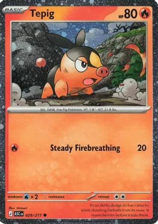 Tepig - 029/217 (Cosmos Holo) — Miscellaneous Cards & Products