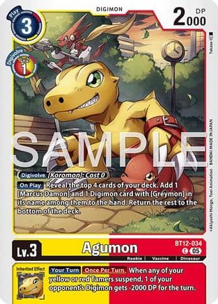 Agumon - BT12-034 (Reprint) — Advanced Booster Digimon Generation