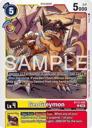 GeoGreymon - BT12-038 (Reprint) — Advanced Booster Digimon Generation