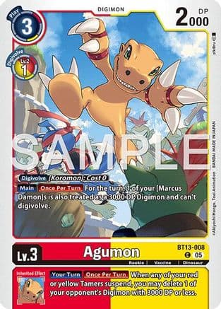 Agumon - BT13-008 (Reprint) — Advanced Booster Digimon Generation