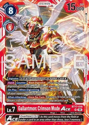Gallantmon: Crimson Mode ACE (Reprint) — Advanced Booster Digimon Generation